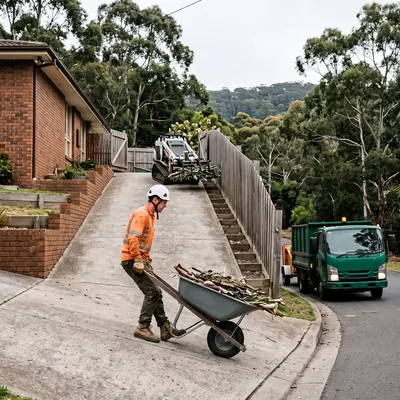 Tight, steep access, Ferntree Gully